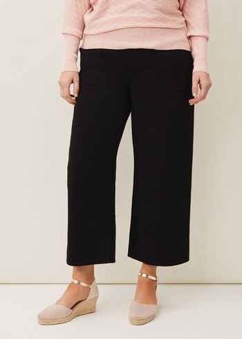 Phase Eight Nora Denim Culotte Jeans Black USA | 5231870-KW